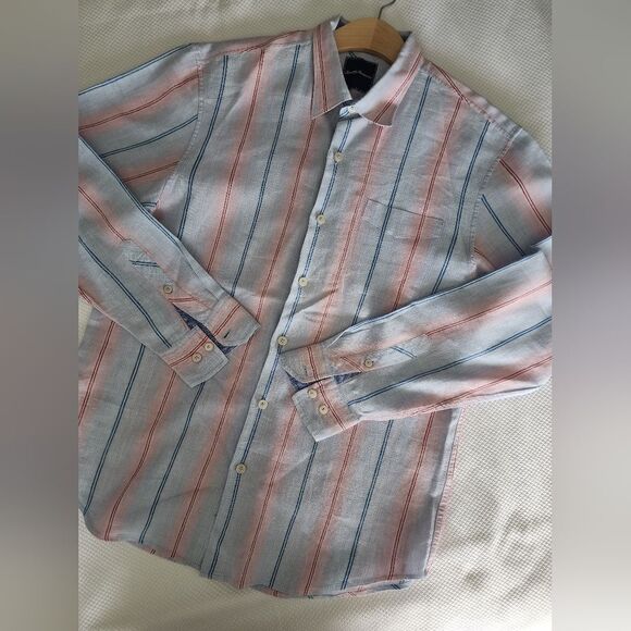 Tommy Bahama shirt linen blend long sleeve button down shirt - Picture 10 of 11